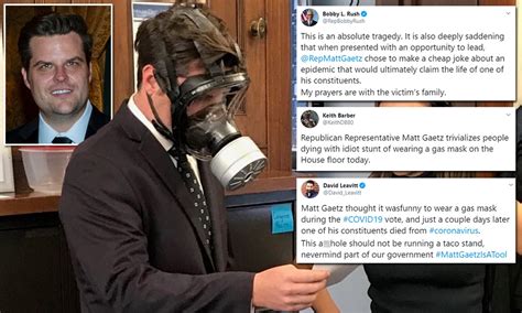 Fla Congressman Gaetz Mocks Coronavirus Wearing A Gas Mask A