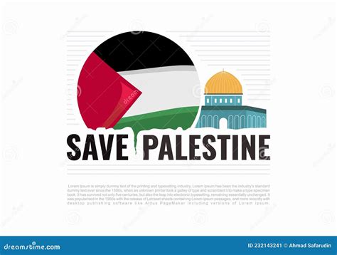 Save Palestine Free Palestine Flag Wallpaper Flyer Banner Vector