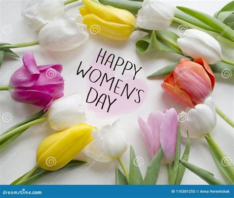 Happy Women S Day Tulipsbeautiful Blossoming Tulip Flower Floral