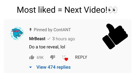 The Most Liked Comment On This Video Will Be My Next Video Youtube
