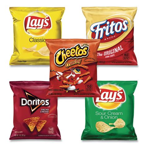 Frito Lay Potato Chips Bags Variety Pack Assorted Flavors 1 Oz Bag 50 Bagscarton Delivered