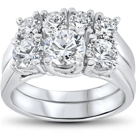 Ct Diamond Engagement Wedding Ring Set Stone Matching Band K