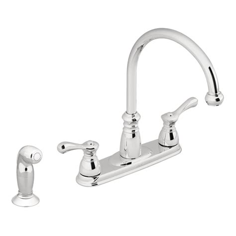 A two handle faucet will have either two levers or two knobs. Moen Lexie Chrome 2-handle High-arc Deck Mount Kitchen ...