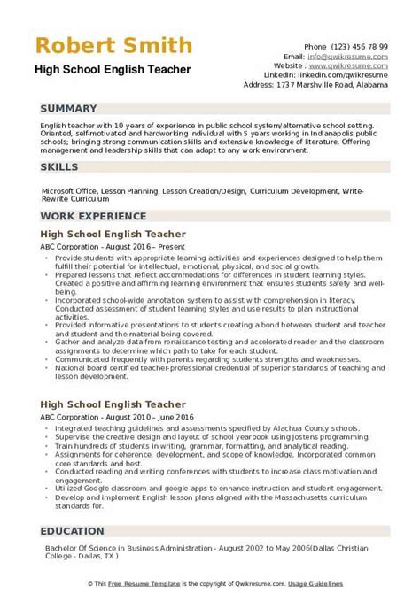 If you're trying to craft the perfect esl teacher resume, read these tips on everything from writing an objective to putting it all together with an esl teacher resume sample. High School Resume Summary Examples Pdf - BEST RESUME EXAMPLES
