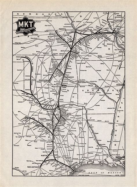 1923 Antique Mkt Railway Railroad Map Missouri Kansas Texas Etsy In