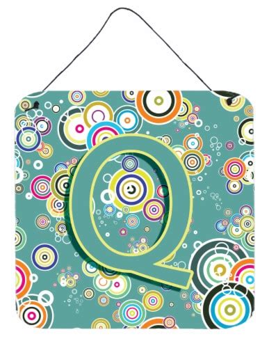 Letter Q Circle Circle Teal Initial Alphabet Wall Or Door Hanging