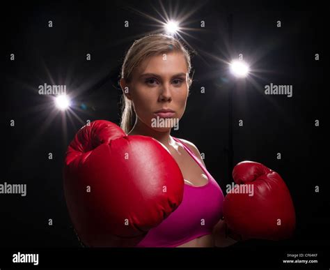 Female Boxer With Boxing Gloves Stock Photo Alamy
