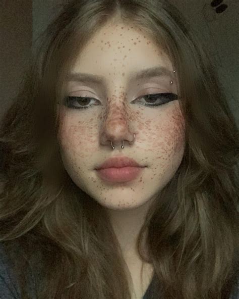 Selfies Cool Girl Pic Fake Girls Nose Ring Makeup Melina Flora Doodles Woman