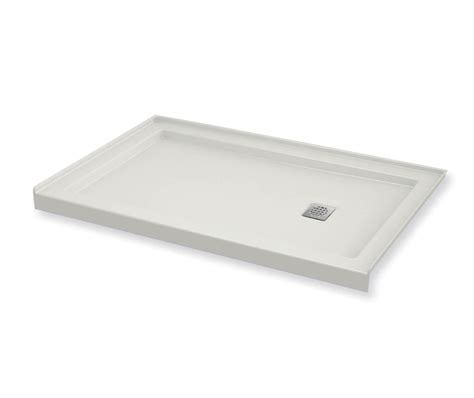 B3square 6036 Acrylic Alcove Shower Base In White With Center Drain