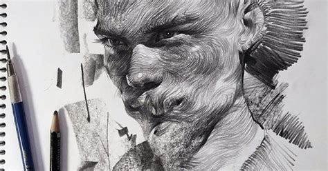 Swirling Lines And Swaths Of Charcoal Form Dramatic Portraits By Leek