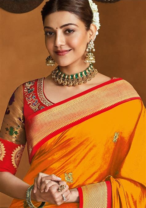Kajal Agarwal In Saree Pictures Photoshoot Telugu Actress Gallery