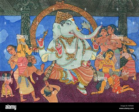 Ganesha Hindu Belief Hindu Hinduism Art Artist S Rajam Stock