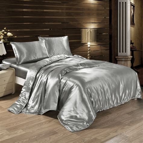 White Satin Comforter Set It Looks Pure Fresh And Exceptionally Noble