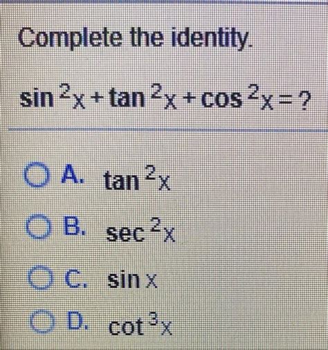 最も選択された Sec2x Tan2x Identity 113749 Is Sec2x Tan2x1 An Identity