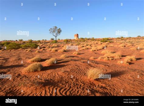 View Of The Arid Australian Outback Around Chambers Pillar Northern