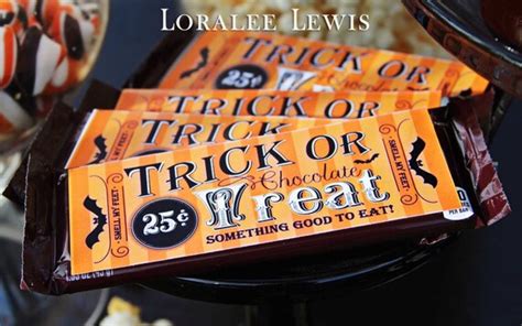 Trick Or Treat Chocolate Candy Bar Labels Frighteningly Fun