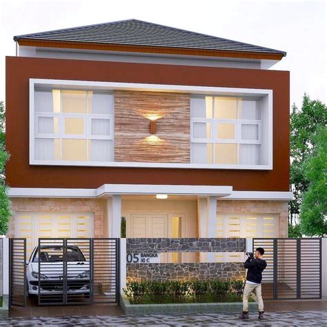 Gambar contoh warna cat rumah minimalis terbaru di tahun 2020, cat dinding rumah minimalis luar rumah dan bagian dalam terkini (tampak depan). Desain Warna Cat Rumah Minimalis Tampak Depan 2 Lantai ...