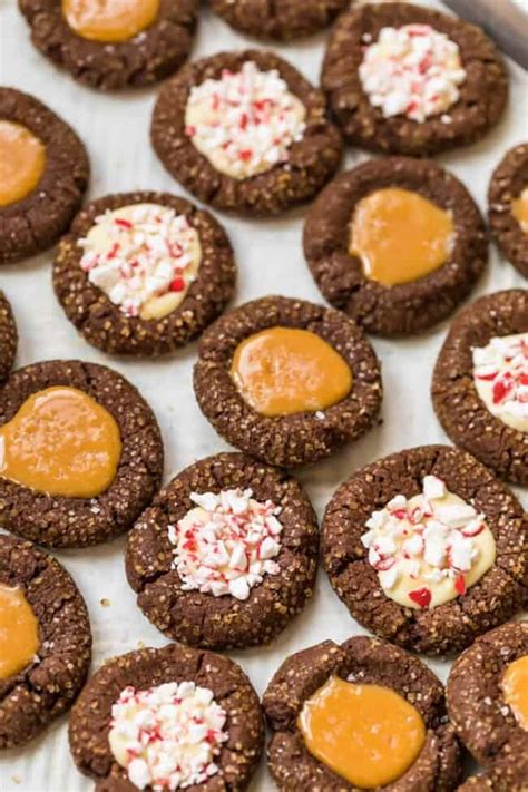 Chocolate Thumbprint Cookies Salted Caramel Or White Chocolate