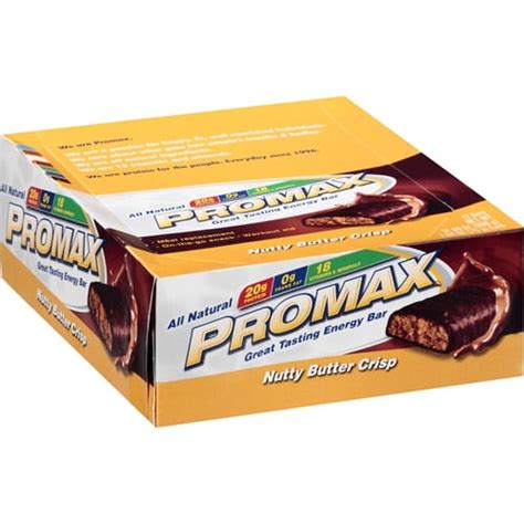 Promax Protein Bar Nutty Butter Crisp 20g Protein 12 Ct Walmart