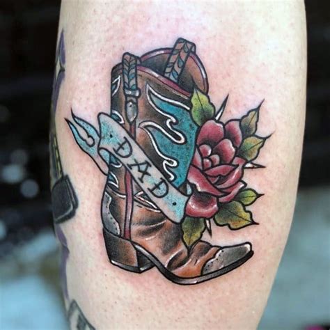 50 Cowboy Boot Tattoo Ideas For Men Western Designs