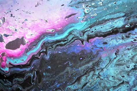 Hd Wallpaper Teal And Pink Liquid Art Illustration Painting Abstract
