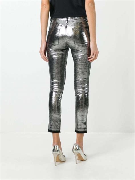 Rta Metallic Skinny Jeans Farfetch Com Lookastic