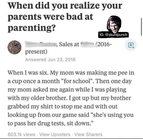 When Did You Realize Your Parents Were Bad At Parenting Ig