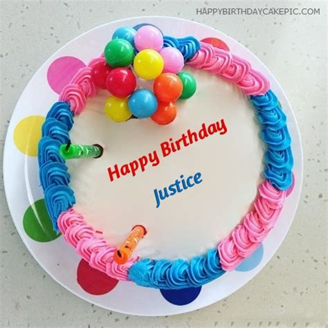 ️ Colorful Happy Birthday Cake For Justice