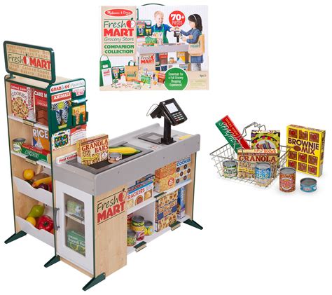 Melissa Doug Grocery Store Playset With Pc Grocery Accessories Qvc Com