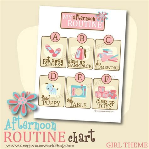 Afternoon Routine Chart For Children Printable P