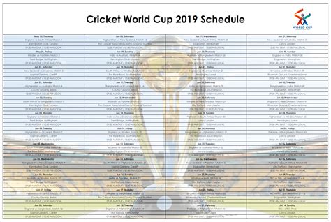 World Cup 2019 Schedule Images, Pictures, Photos and Wallpaper (With