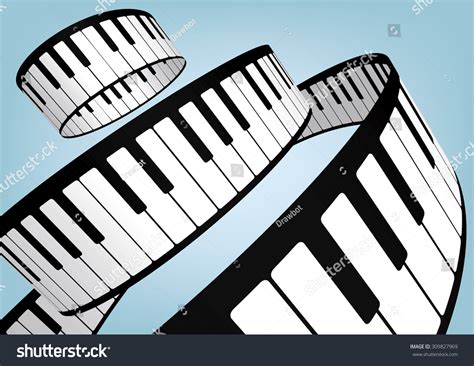 Piano Keyboards Vector Illustrations Stock Vector Royalty Free 309827969