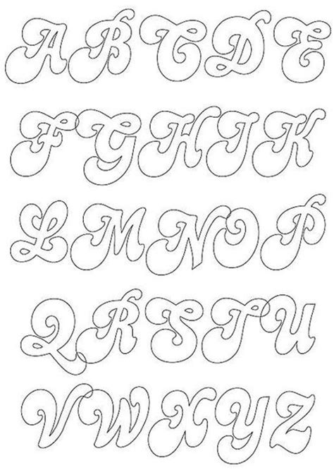 Molde De Letras Para Imprimir Alfabeto Completo Fonte Vazada Cursive Sexiz Pix