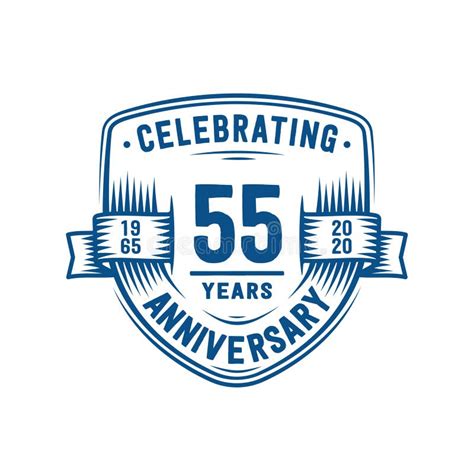 55 Years Anniversary Celebration Shield Design Template 55th