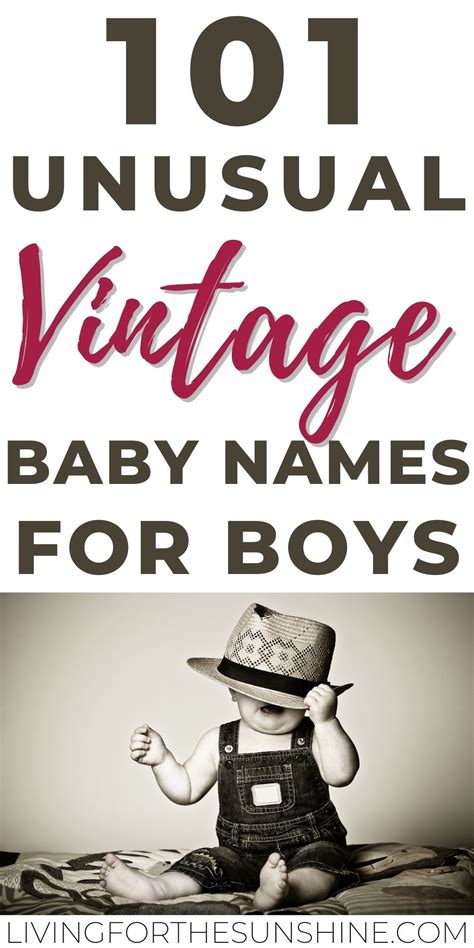 Unique And Uncommon Vintage Names For Boys Living For The Sunshine