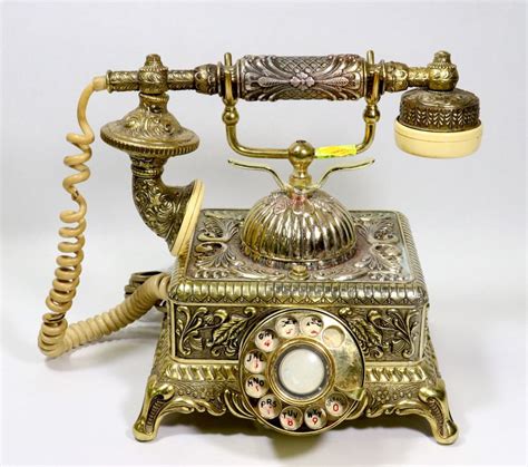 Vintage French Victorian Brass Rotary Phone