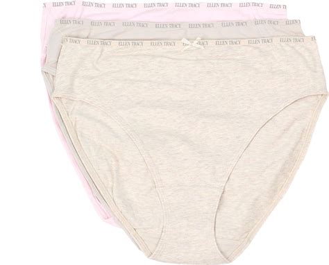 Ellen Tracy Womens 3 Pack Hi Cut Cotton Panties At Amazon Womens Clothing Store