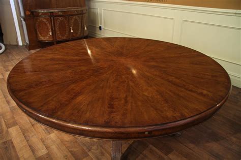 Expandable Round Walnut Dining Table Formal Traditional
