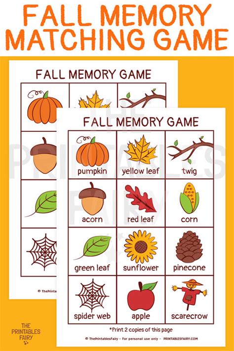 Free Printable Fall Matching Game The Printables Fairy