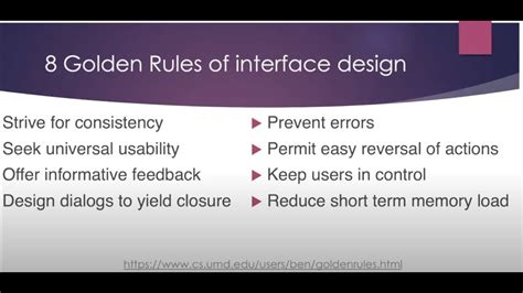 Maintaining Ui Standard Part1 8 Golden Rules Of User Interface Design