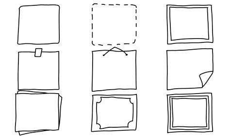 Draw Frame Box And Hand Drawn Sketch Border Square Handdrawn Boarder