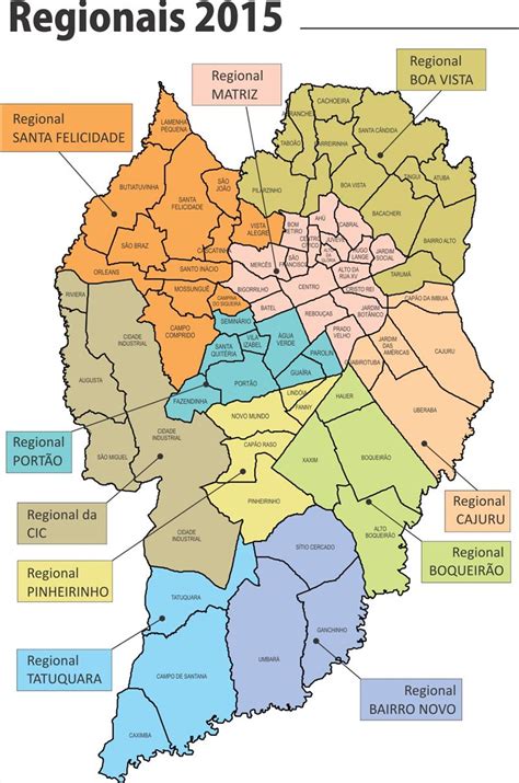 Novo Mapa Regionais Álbum Prefeitura De Curitiba