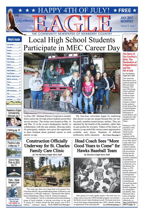 Newberry Eagle 2017 07 For Website By The Newberry Eagle And Eagle
