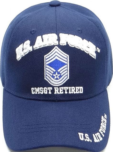 Us Air Force Rank Chief Master Sergeant Retired Mens Cap Navy Blue