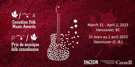Canadian Folk Music 2023 Awards Presented Sunday April 2