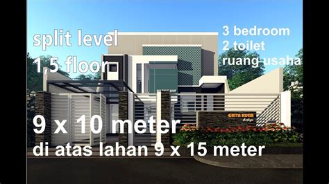 Bagi anda yang ingin membangun rumah tinggal berkonsep minimalis modern tapi masih bingung ingin desain seperti apa. rumah minimalis split level 1.5 lantai 9x10 meter dengan ...