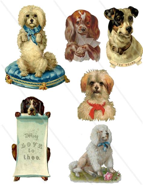 Fussy Cut Dogs Animals Scan N Cut Victorian Dogs Ephemera Cricut