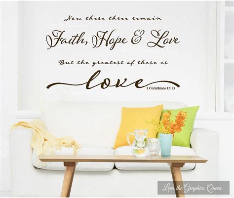 Wall Decal Religious Faith Hope Love The Greatest Of These Is Love