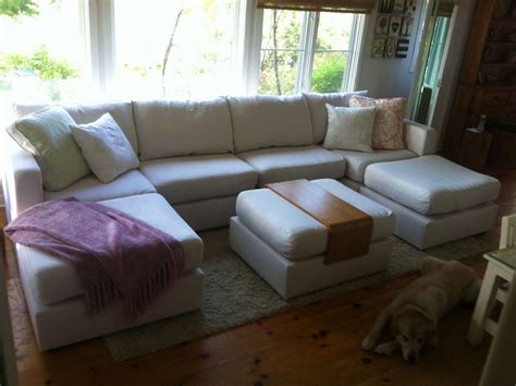 It's not the most aesthetically pleasing. 6s U-shaped sectional with ottoman in custom Ivory ...