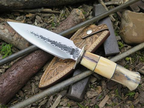 Behring Made Triple Walrus Ivory Double Edge Fighter Knives And